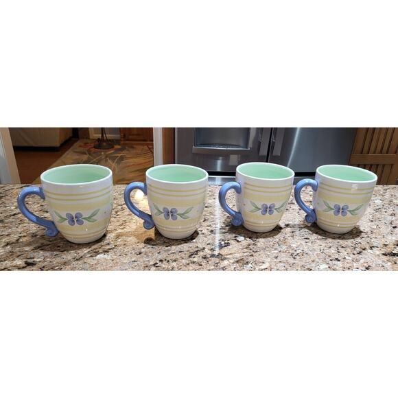 Pfaltzgraff Summer Breeze 16 oz. Stoneware Coffee Tea Mugs/Cups Set of 4 - Picture 2 of 14